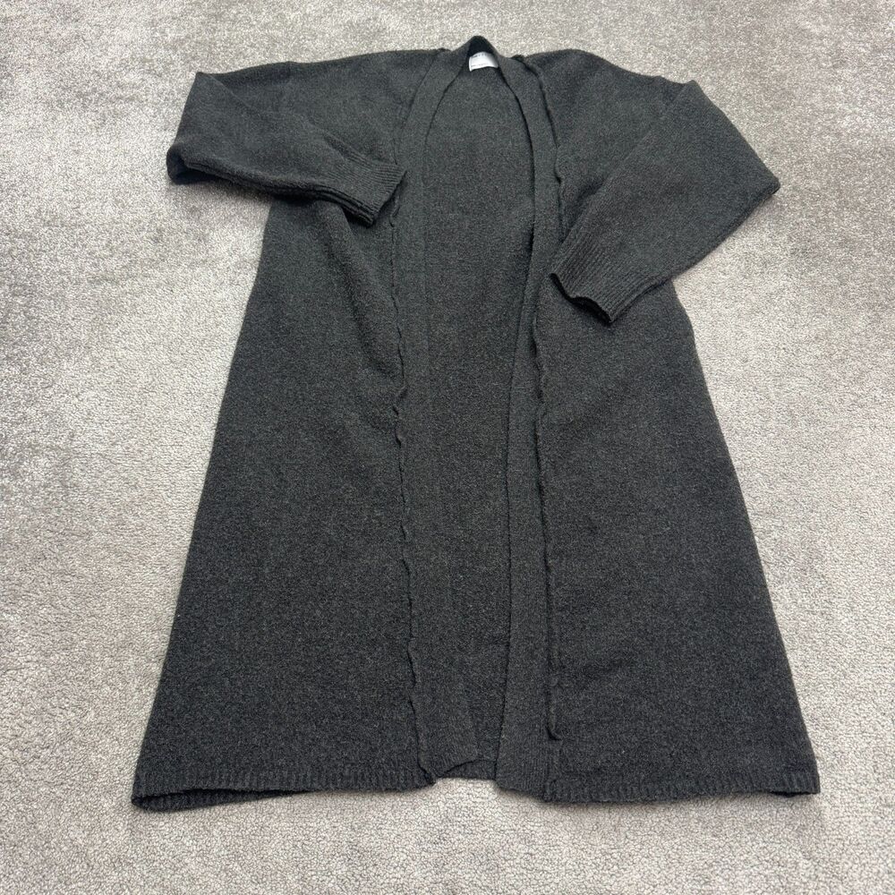 ASOS Design Open Long cardigan Sweater Womens Small Charcoal Gray Knit Casual